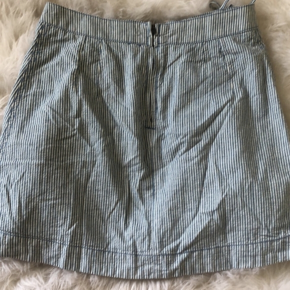 Free People Railroad Stripe Tie Pleat Mini Skirt 6 - Picture 3 of 6